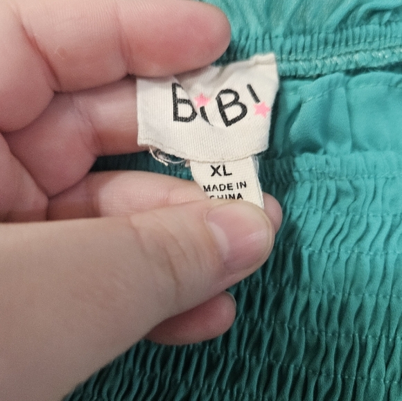 Bibi Blue/green Off The Shoulder Blouse! - Picture 2 of 5